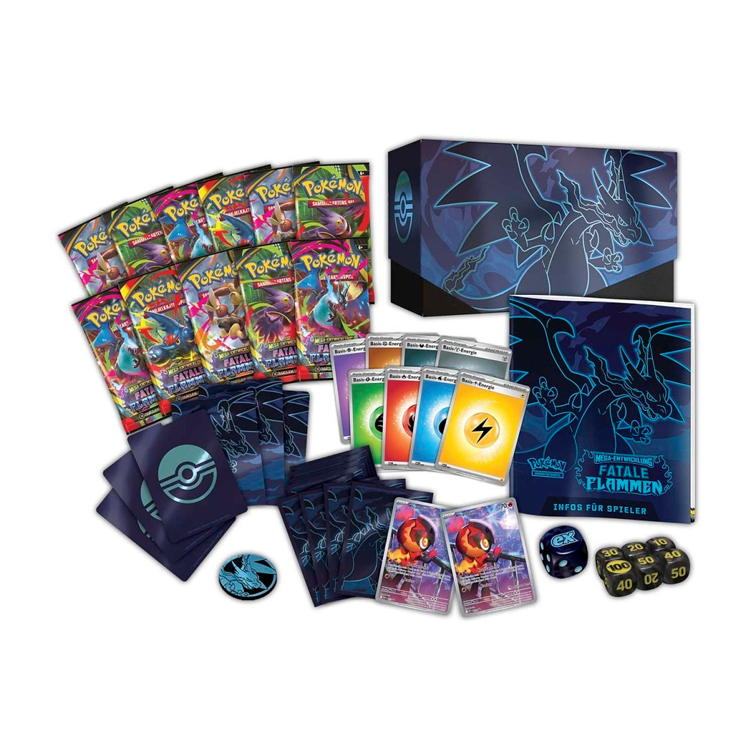 Pokémon-Sammelkartenspiel: Pokémon Center Top-Trainer-Box - Mega-Entwicklung – Fatale Flammen (DE)